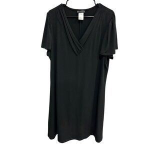 Jms Easy Dressing Black Short Sleeve V Neck Dress Size 2X